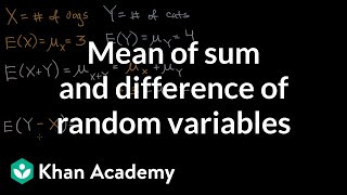 Mean Of Sum And Difference Of Random Variables Video Khan Academy