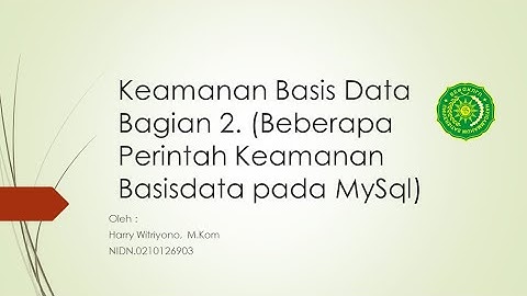 Praktikum Manajemen User Basis Data di MySQL