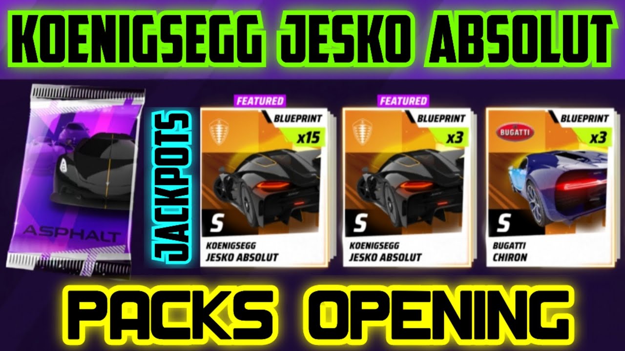 Asphalt Legends - Opening KOENIGSEGG JESKO ABSOLUT Packs 🔥 | 👀 Check Drop Rates 👍
