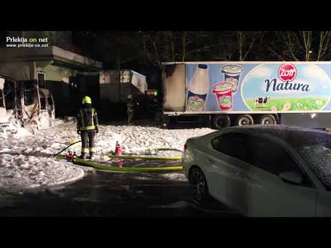 Požar na parkirišču pred hotelom v Ljutomeru