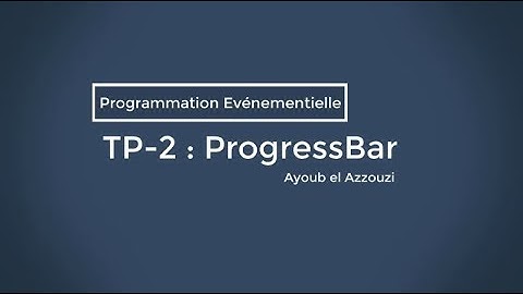 Programmation Événementielle-C# | TP-2 : ProgressBar