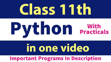 Python Class 11th | CBSE NEW Syllabus | in one video