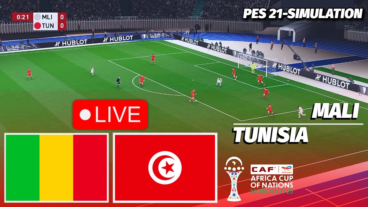 LIVE🔴| Mali vs Tunisia - AFRICA CUP OF NATIONS 2025 | Round of 16 | PES 21 Simulation