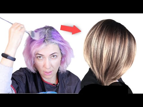 Покраска волос в стиле балаяж в домашних условиях видео