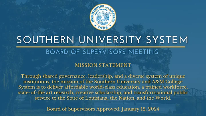 Southern University Board of Supervisors Meeting Friday September 19, 2025