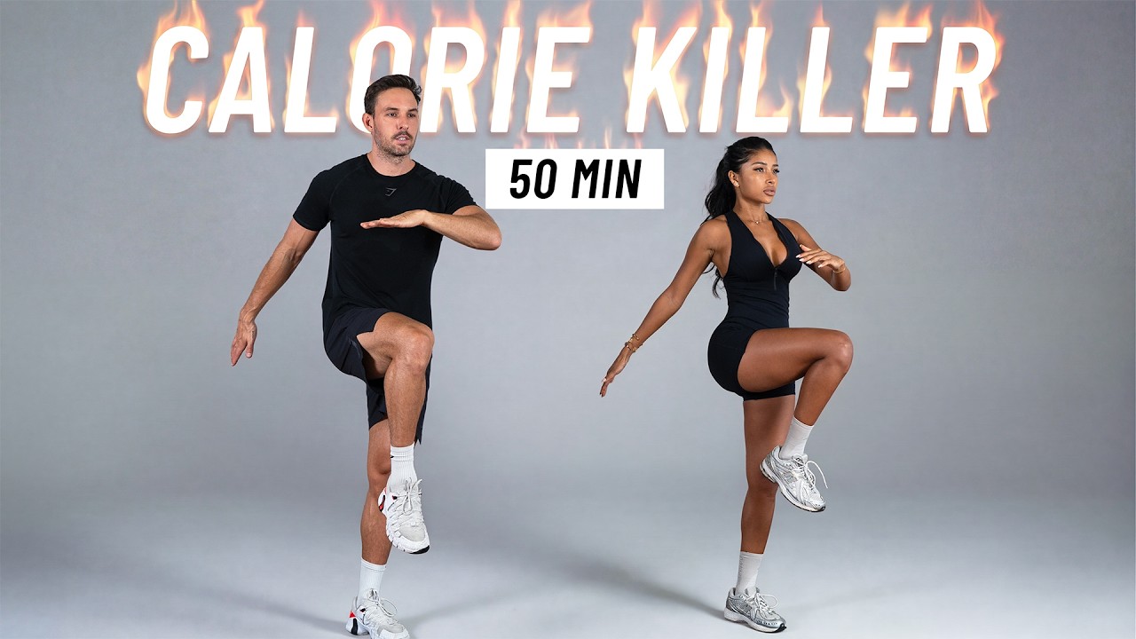 50 MIN CALORIE KILLER HIIT WORKOUT – ALL STANDING – Burn 1000… — Transcript