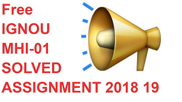Free IGNOU MHI-01 SOLVED ASSIGNMENT 2018 19 HINDI AND ENGLISH