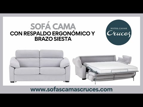 Sofá cama con respaldo ergonómico con brazo siesta - Sofas Camas Cruces