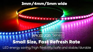 APA102 4mm Wide 200LEDs/m LED Strip Lights