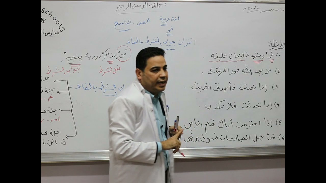 مادة اللغة العربية للصف التاسع الاساسي /    نحو -  درس اقتران جواب الشرط