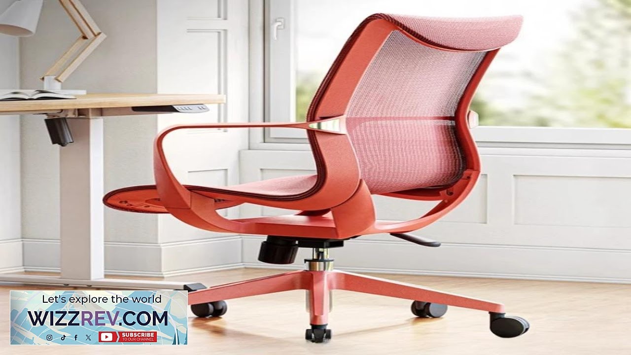 Офисное кресло на колесиках с вентиляцией, подлокотниками, поворотным механизмом, для компьютера ...