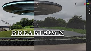 vfx breakdown! statue stolen by aliens in blender and after effects