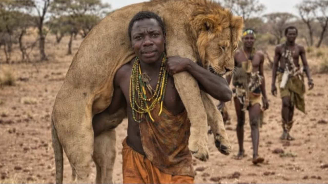 Hadzabe bush life cook, eat, share.