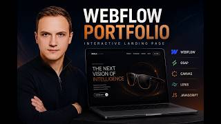 Webflow Portfolio — Interactive Landing Page with GSAP, Canvas & Custom JavaScript