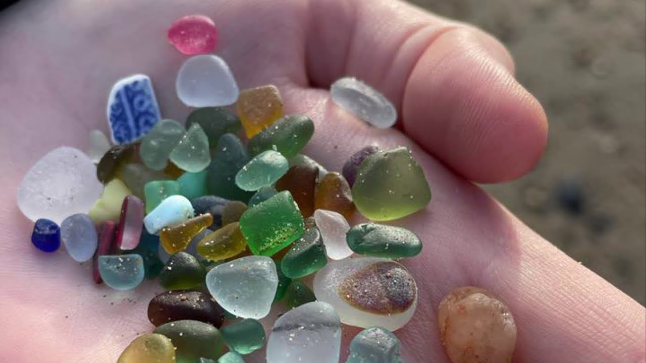 Sea glass hunting at Seaham, UK