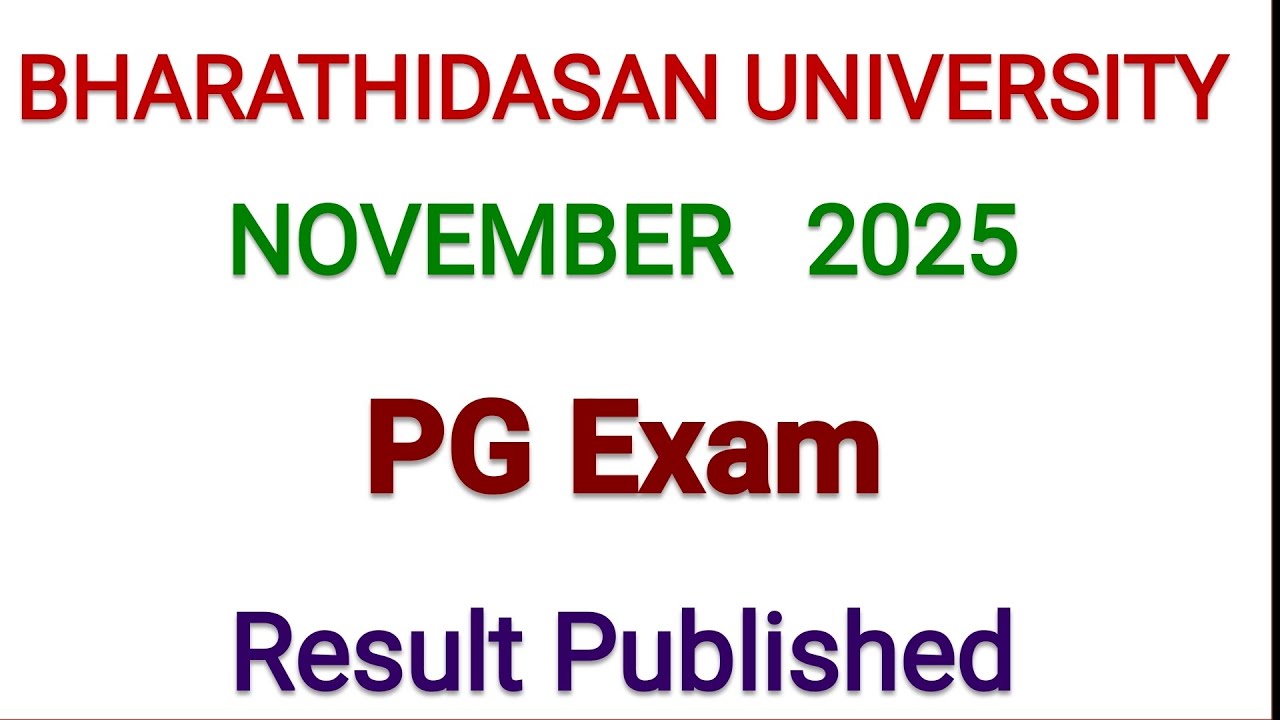 Bharathidasan University Regular students November 2025 PG Exam Results Published