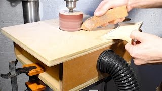 Making a shop made sanding drum for my drill press with dust collection platform.