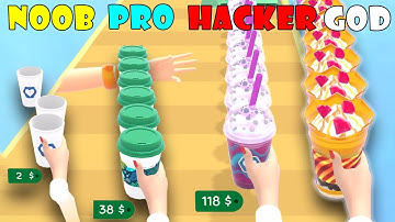 NOOB vs PRO vs HACKER vs GOD - Coffee Stack ☕️🎂 🍮 🍭 🍬