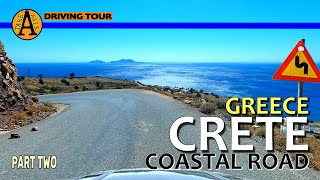 Greece, Crete - Coastal Road to Agia Galini - Driving Tour - ASMR - Part II