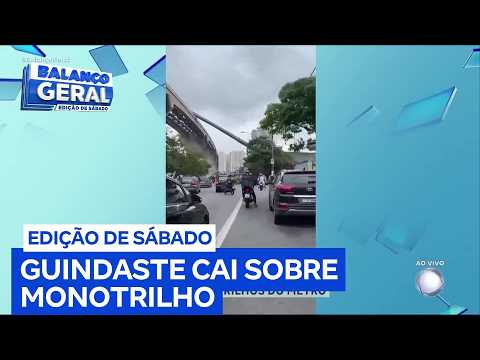 Crane falls onto monorail and crashes into avenue in São Paulo's east zone