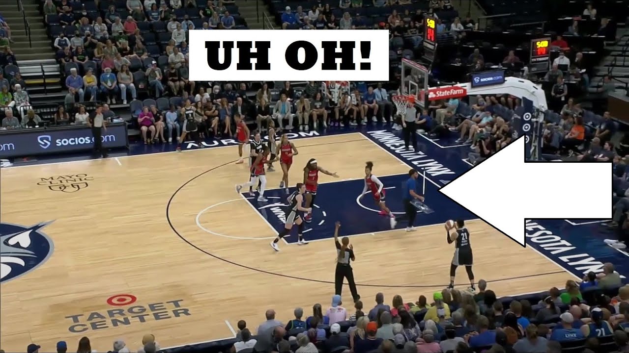 WHOOPS: Mop Boy CAUGHT Still On The Court Cleaning Floor When Ball Is Inbounded & Players NOT HAPPY!