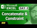 Day 2: Microsoft Excel | Concatenate &amp; Constraint #excel #dataanalytics