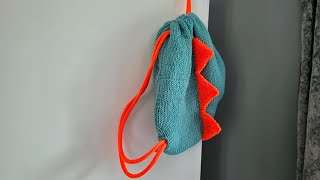How to make a dinosaur 🦕 drawstring backpack with circular knitting machines