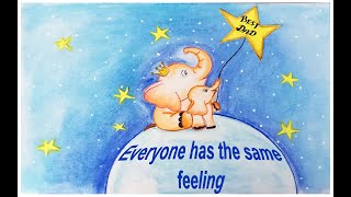 Father's Day Drawing With Soft Pastel || Cute and Creative || DIY screenshot 5