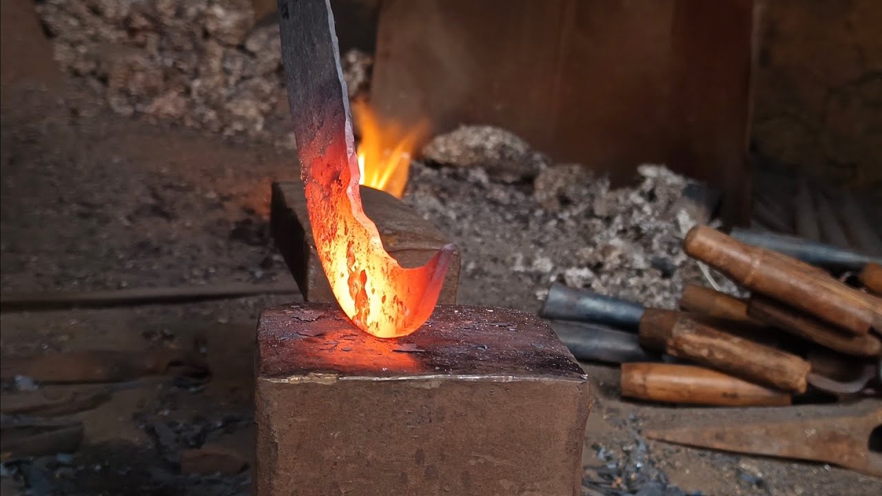 Making a Aruvel, Billhook and Tano || Handle :- Iron Pipe @1