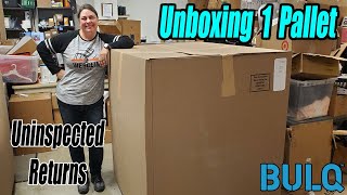 Unboxing 1 pallet of Home goods from Bulq.com - I Paid $500.00 - Check out the amazing items we Got!