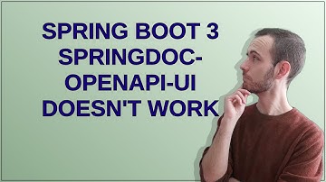 Spring Boot 3 springdoc-openapi-ui doesn