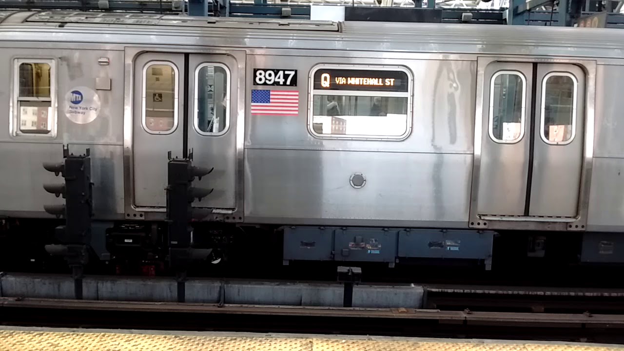 NYC Subway HD: Kawasaki R160B Siemens #8947 Q Train Exterior Sign