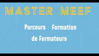 Master MEEF - Parcours Formation de Formateurs - témoignage - Michel