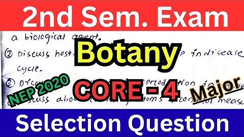Botany 2nd Semester Important Questions // Major Paper Core 4 // NEP 2020 Important
