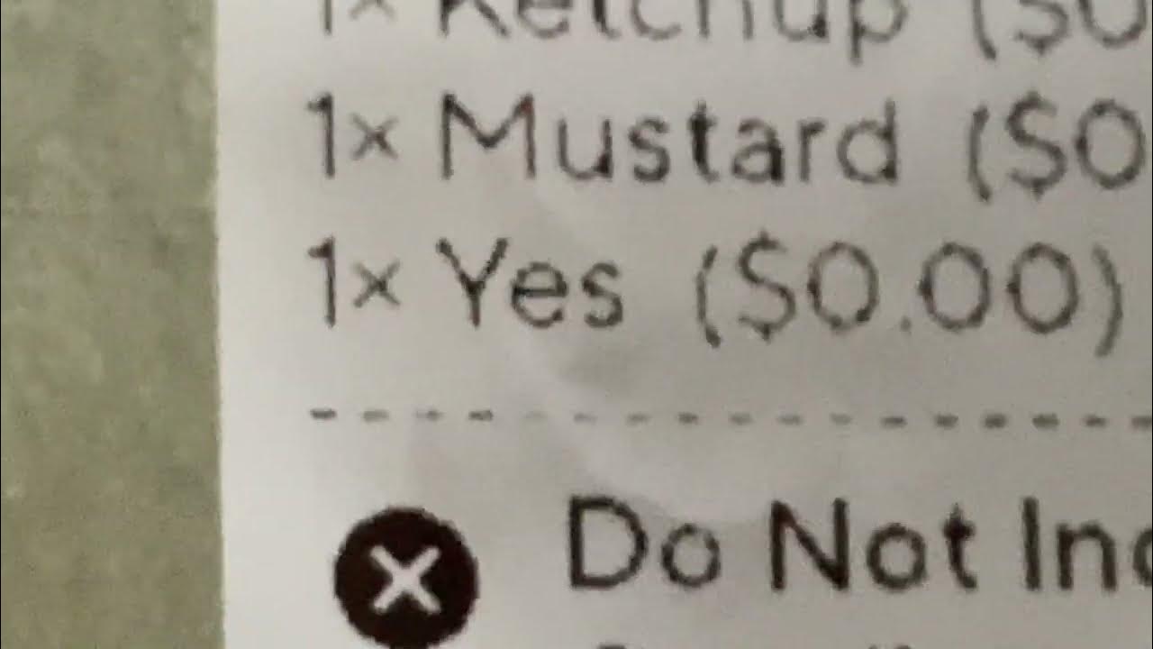 doordash receipt "1x Yes" YouTube