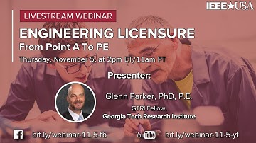 Webinar: Engineering Licensure - From Point A to PE - 5 November 2020
