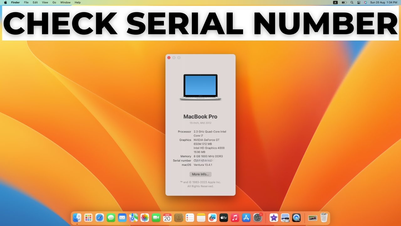 How To Check MacBook Serial Number - YouTube