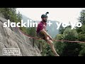 I tried to Slackline 50feet in the Air (while doing yo-yo tricks) | HTLA