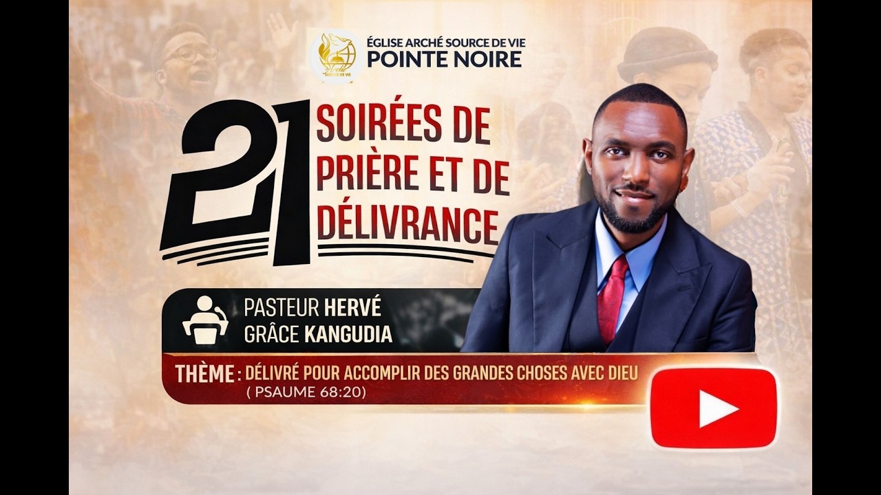 Thème : Theme : Délivré de l`esprit du retard / Orateur : Pasteur Hervé Grâce Kangudia