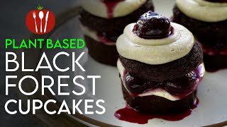 The BEST Plant-Based Black Forest Cupcakes 🧁 oil-free vegan recipe!