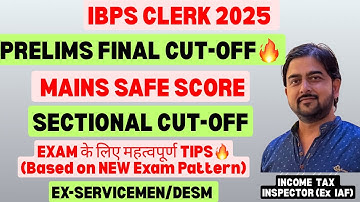 IBPS CLERK PRELIMS CUT OFF 2025 STATE WISE🔥SAFE SCORE MAINS 2025🔥