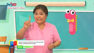 Grade 3 Filipino Q1 Ep5: Pagbasa ng mga Salitang May Tatlong Pantig Pataas at Salitang May Klaster Grade 3 Filipino Q1 Ep5: Pagbasa ng mga Salitang May Tatlong Pantig Pataas at Salitang May Klaster