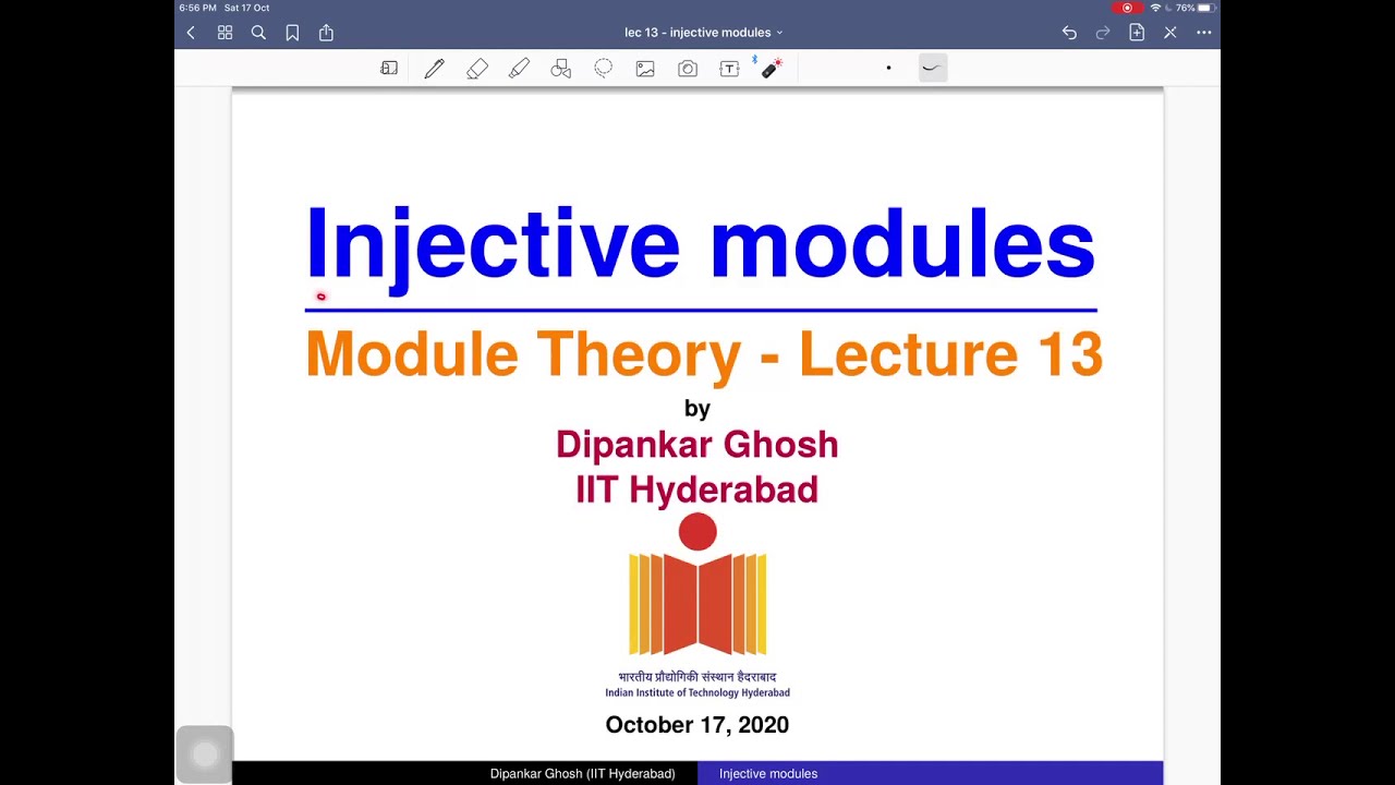 Module theory - Lecture 13 - Injective modules