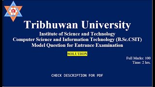 B.Sc.CSIT Entrance  Model Question Solution || Physics || IOST TU
