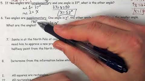 2017WE#6 Supplementary Angles Word Problem