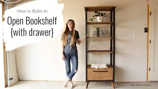 How to Build a Modern Open Bookshelf {with Drawer!}