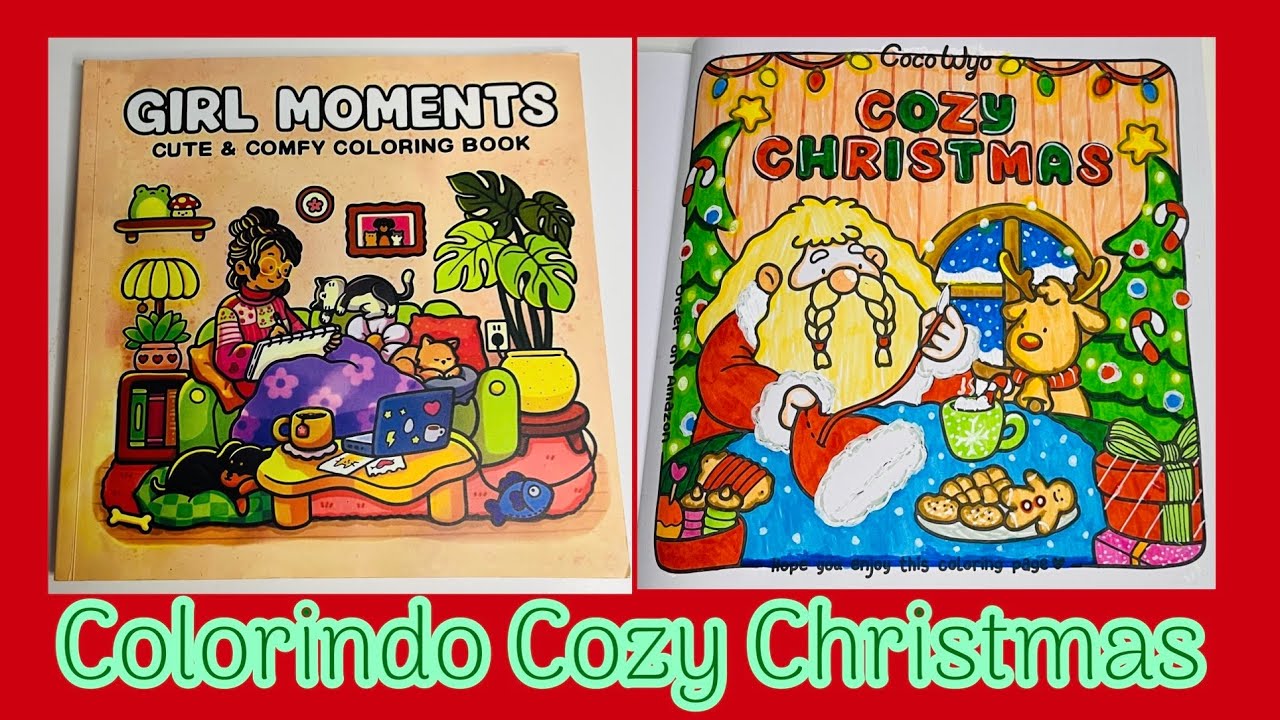 Colorindo Cozy Christmas com Canetinha Compactor Neo - Pen 60 cores.