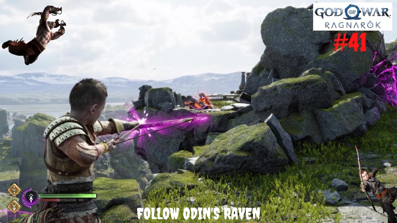 God of War Ragnarök: Part 41- Chapter 7: The Runaway- Follow Odin's raven gameplay.