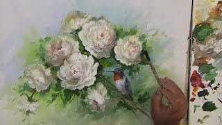 Ruby Red and Peonies: Painting Birds and Flowers with Acrylics