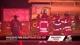 Multiple crews responding to massive fire in southeast Indiana